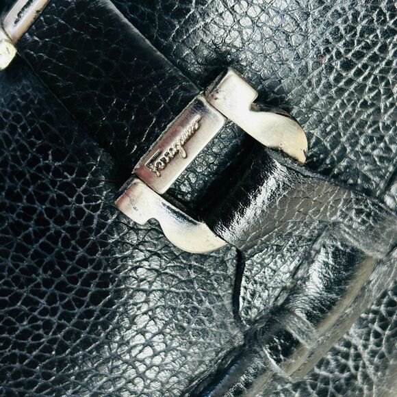 Ferragamo Grandioso Bit Loafers Mens Size 9 D Black Textured Leather Shoes main image 5